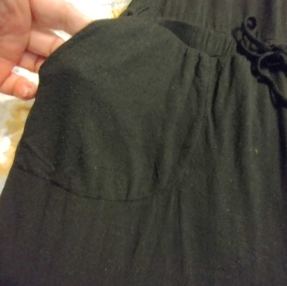 32 Degrees Cool Black Soft Lux Casual T-Shirt Dress Pockets Summer Comfy Small - Picture 7 of 7